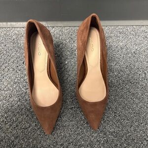 Aldo Brown Suede Pointed Heels